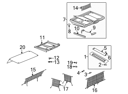 2002 Pontiac Aztek Interior Trim - Rear Body Diagram
