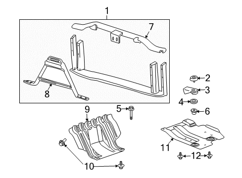 2012 Cadillac Escalade ESV Radiator Support Diagram