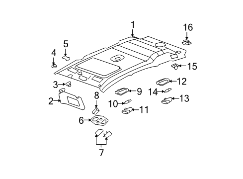 2005 Chevy Equinox Interior Trim - Roof Diagram