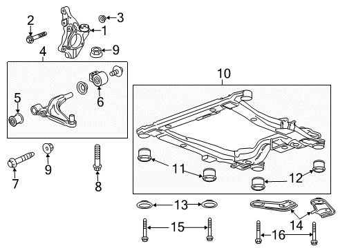 2014 Buick Verano Front Suspension, Control Arm, Stabilizer Bar Diagram 1 - Thumbnail