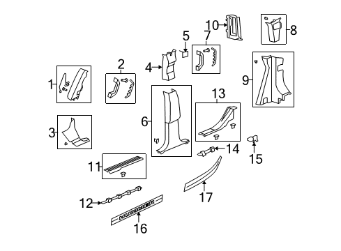 2009 Hummer H2 Grip Handle, Center Diagram for 25858022
