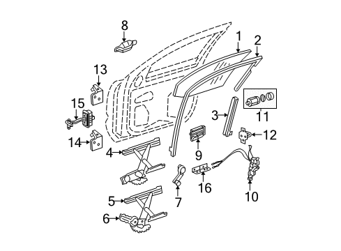 2004 Chevy Colorado Handle, Outside, Dark Smoke Gray, Front Passenger Side Diagram for 15243675