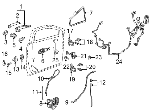 2021 Cadillac XT6 Lock Cylinder, Front Diagram for 13590041