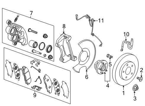 2020 Cadillac XT6 Front Brakes Diagram