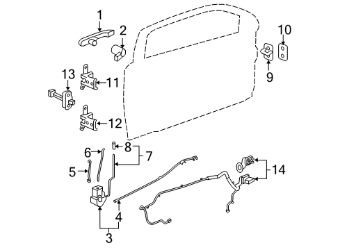 2006 Chevy Cobalt Lock Actuator, Front Passenger Side Diagram for 25938086