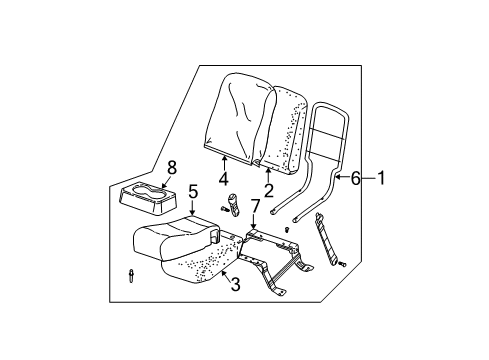 2002 Chevy Silverado 1500 Front Seat Components Diagram 1 - Thumbnail