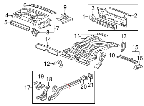 2005 Buick LaCrosse Rear Body Panel, Floor & Rails Diagram