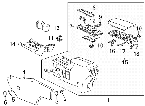 2018 Chevy Equinox Parking Brake Actuator, Rear Driver Side Diagram for 13544734