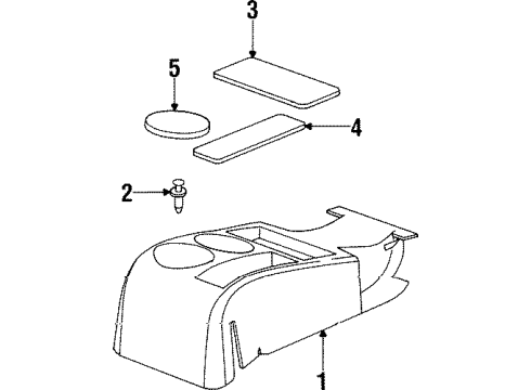 1998 Saturn SC1 Front Console, Rear Console Diagram