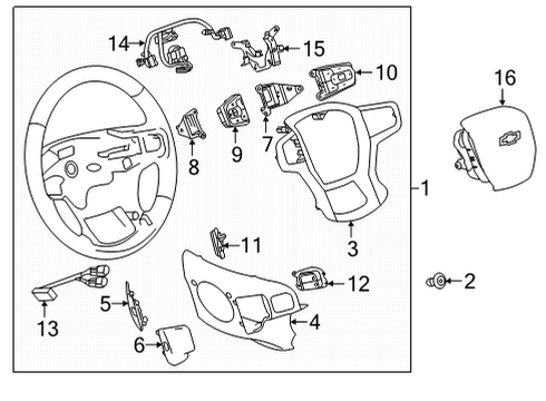2020 Chevy Silverado 3500 HD Steering Wheel Diagram for 84813358
