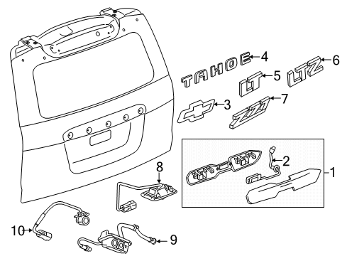 2017 Chevy Tahoe Lane Assist Camera, Front Diagram for 84702196