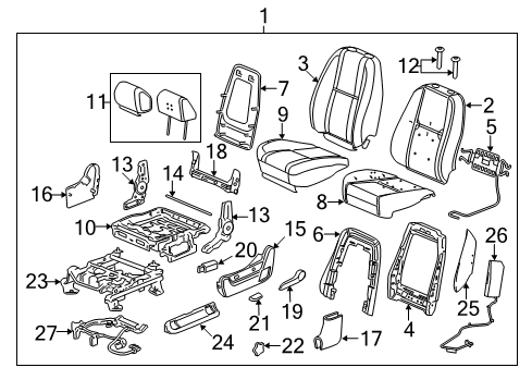 2013 Chevy Silverado 2500 HD Front Seat Components Diagram 10 - Thumbnail