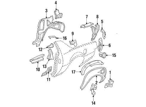 1990 Chevy Camaro Fuel Pocket Diagram for 10077471