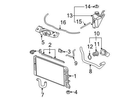 2008 Chevy Impala Radiator & Components Diagram 2 - Thumbnail