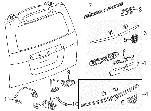 2020 Cadillac Escalade ESV Exterior Trim - Lift Gate Diagram