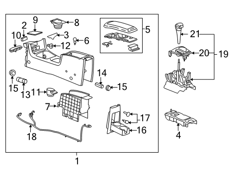 2008 Chevy Malibu Gear Shift Assembly Diagram for 20907612