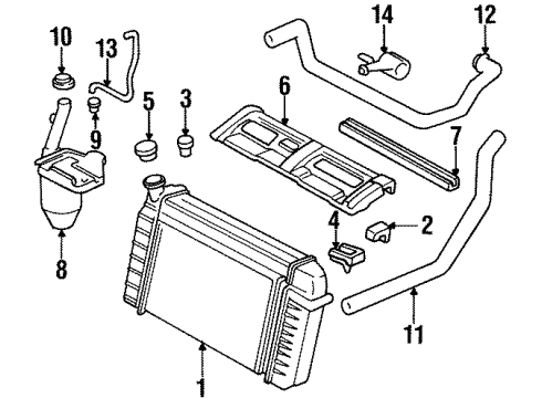 2001 Pontiac Firebird Radiator & Components Diagram