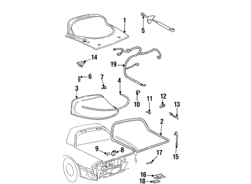 2001 Pontiac Firebird Gate & Hardware Diagram