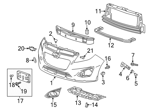 2013 Chevy Spark Front Bumper Diagram