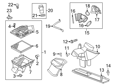 2010 Buick LaCrosse Air Mass Sensor Gasket Diagram for 15813321