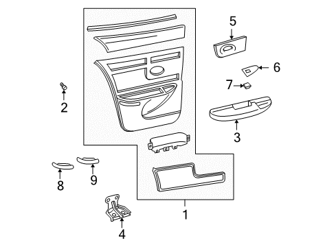 2004 Buick Regal Interior Trim - Rear Door Diagram