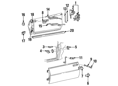 2001 Pontiac Firebird Lock & Hardware Diagram