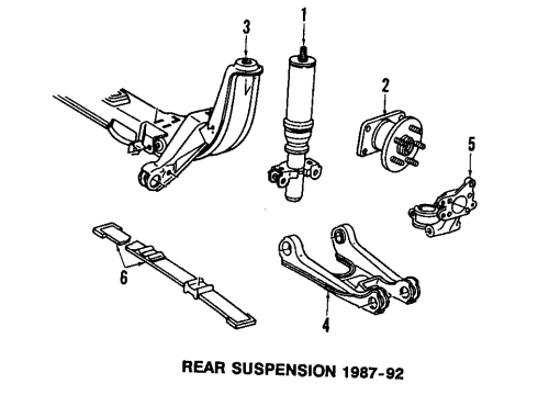 1992 Cadillac Allante Rear Suspension Components, Ride Control Diagram 2 - Thumbnail