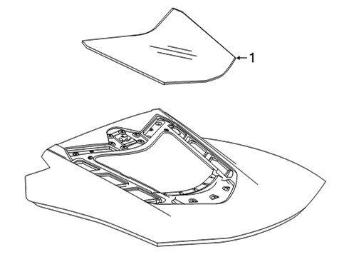 2022 Chevy Corvette Glass - Engine Lid Diagram