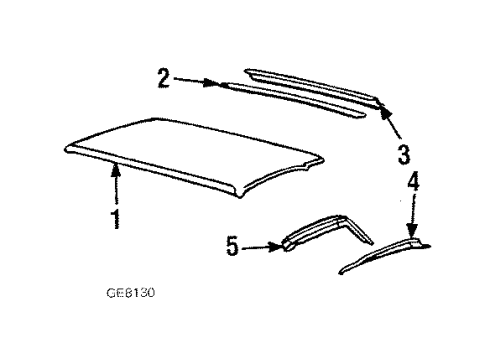 1984 GMC Caballero Weatherstrip, Passenger Side Diagram for 20154103