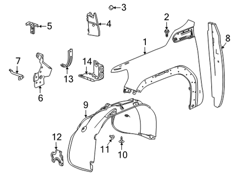 2023 GMC Sierra 2500 HD Fender & Components Diagram