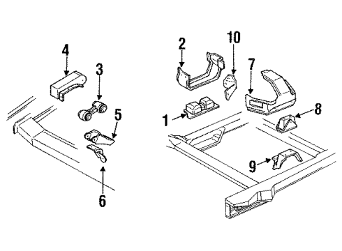 1990 Chevy Lumina Engine & Trans Mounting Diagram