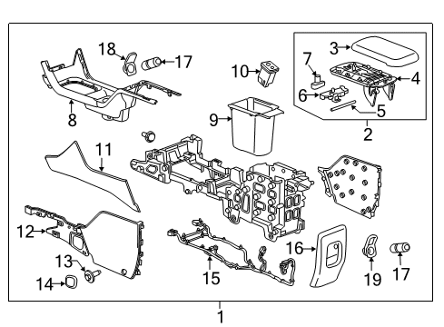 2017 Chevy Colorado Center Console Diagram