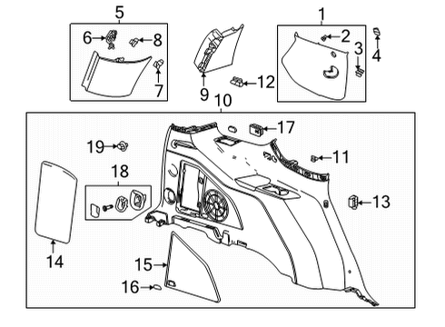 2023 Cadillac Escalade ESV Lock Pillar Trim Cap, Driver Side Diagram for 84545039