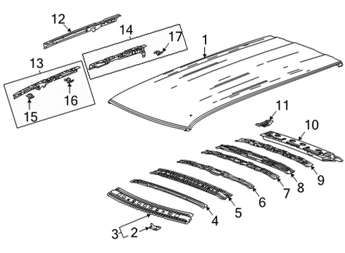 2022 GMC Yukon Roof & Components Diagram