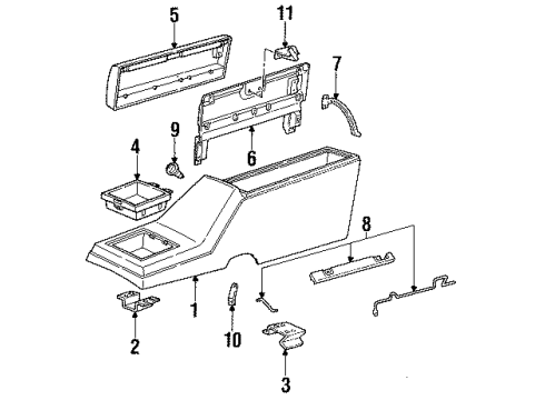 1991 Chevy S10 Blazer Console Diagram for 15662949