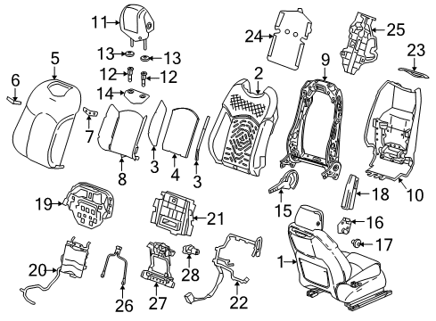 2020 Cadillac CT6 Seat Back Pad, Front Diagram for 84107579