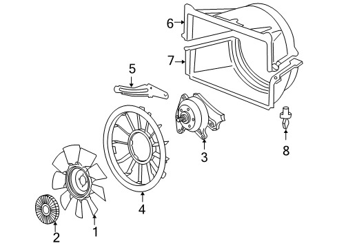 2006 Chevy Silverado 2500 HD Cooling System, Radiator, Water Pump, Cooling Fan Diagram 5 - Thumbnail