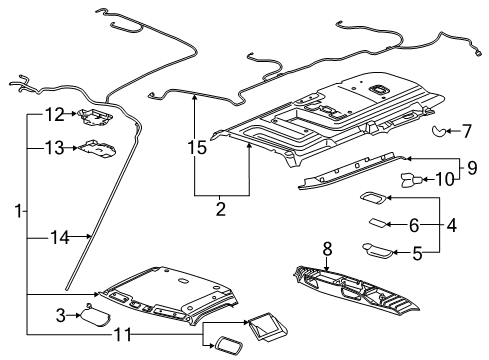 2019 GMC Savana 2500 Sunvisor, Passenger Side Diagram for 84662159
