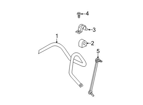 2005 Chevy Equinox Stabilizer Bar & Components - Front Diagram