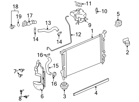 2005 Saturn Relay Radiator & Components Diagram