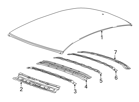 2017 Cadillac CTS Roof & Components Diagram