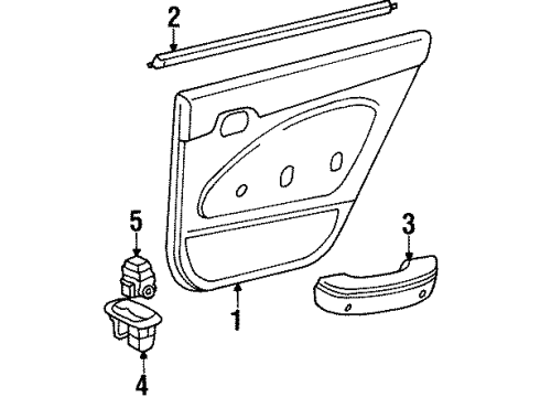 1998 Chevy Prizm Belt Weatherstrip, Passenger Side Diagram for 16676162