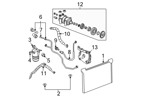 2014 GMC Yukon A/C Condenser, Compressor & Lines Diagram