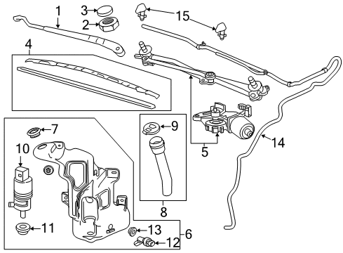 2015 Chevy Volt Washer Reservoir Diagram for 23184107