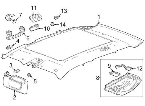 2023 Cadillac LYRIQ Interior Trim - Roof Diagram