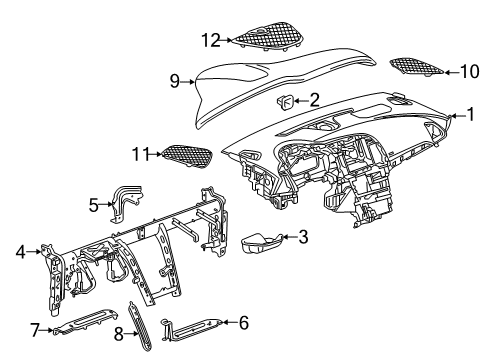 2017 Buick Cascada Instrument Panel Lower Insulator Diagram for 13314406