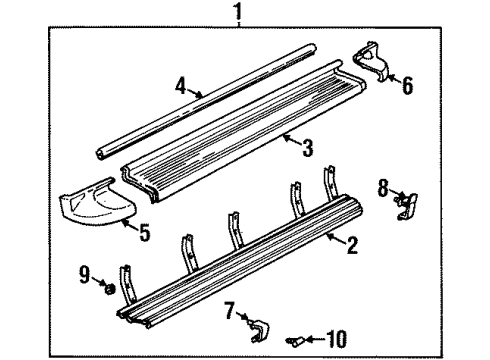 1999 GMC C2500 Suburban Exterior Trim - Pillars, Rocker & Floor Diagram