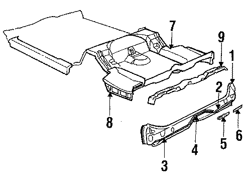 1984 Oldsmobile Delta 88 Molding, Passenger Side Diagram for 5934528