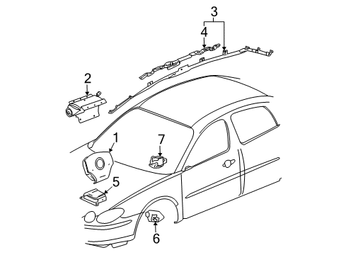 2005 Buick LaCrosse Air Bag Components Diagram