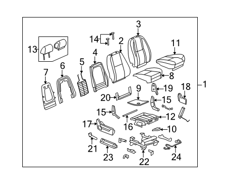 2012 Chevy Silverado 1500 Front Seat Components Diagram 5 - Thumbnail